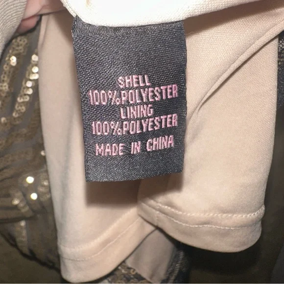 AQUA BRAND GOLD SEQUIN GATSBY LONG SLEEVE MINI DRESS 8/10 - Picture 7 of 8